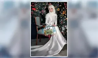 فستان زفاف ابيض ناعم للمحجبات